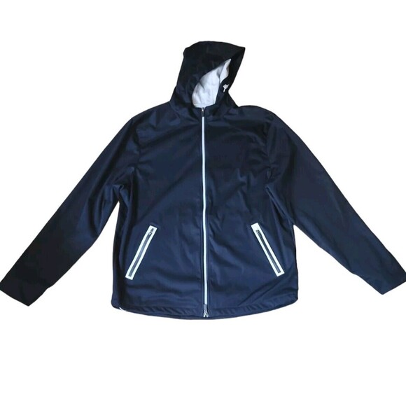 Graham Luxe Windbreaker Men's Large Navy Full Zip Hooded Maverick Golf Outdoors - Picture 1 of 8